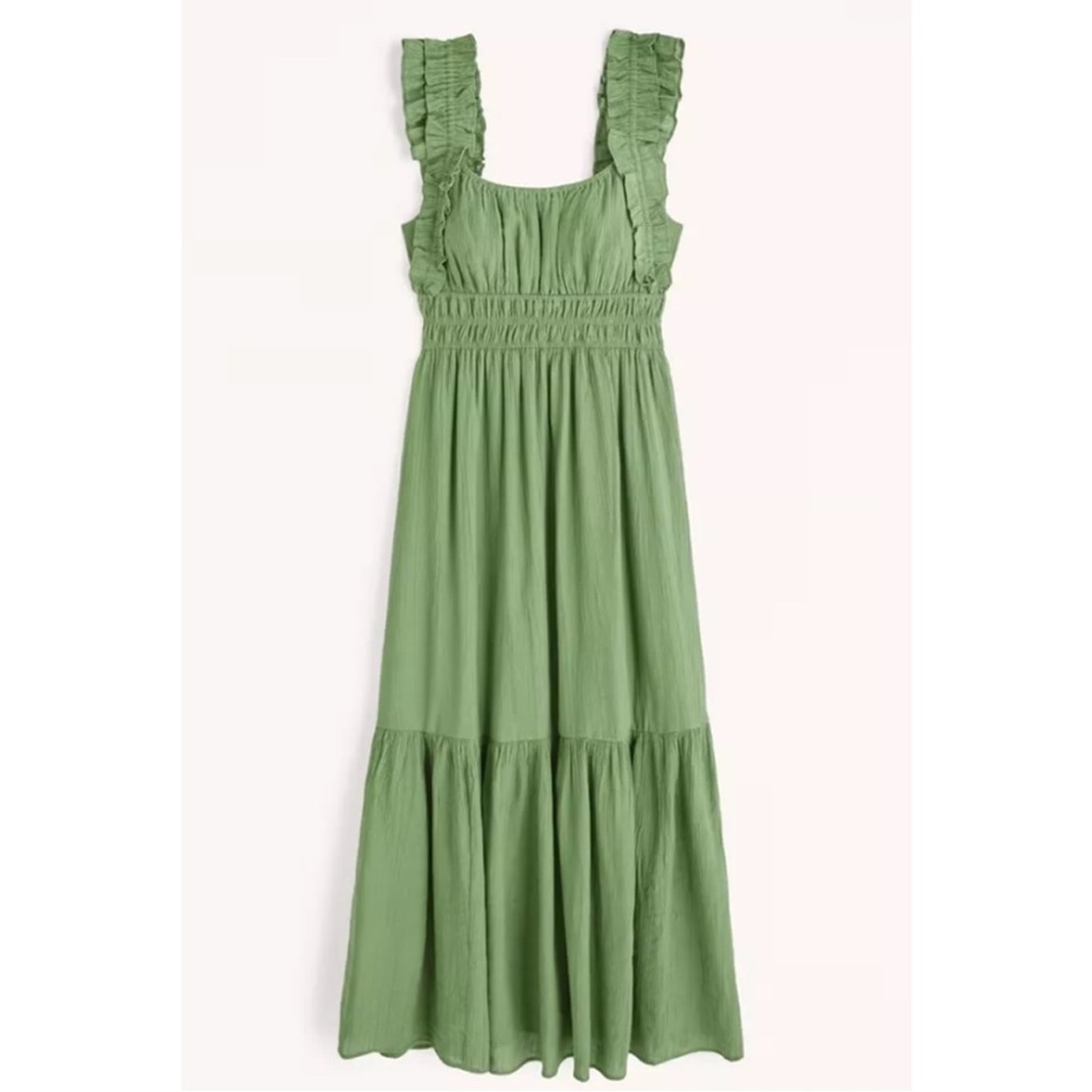 Abercrombie & Fitch Textured Crinkle Maxi Dress